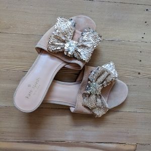 Kate Spade sequin Bow Slides